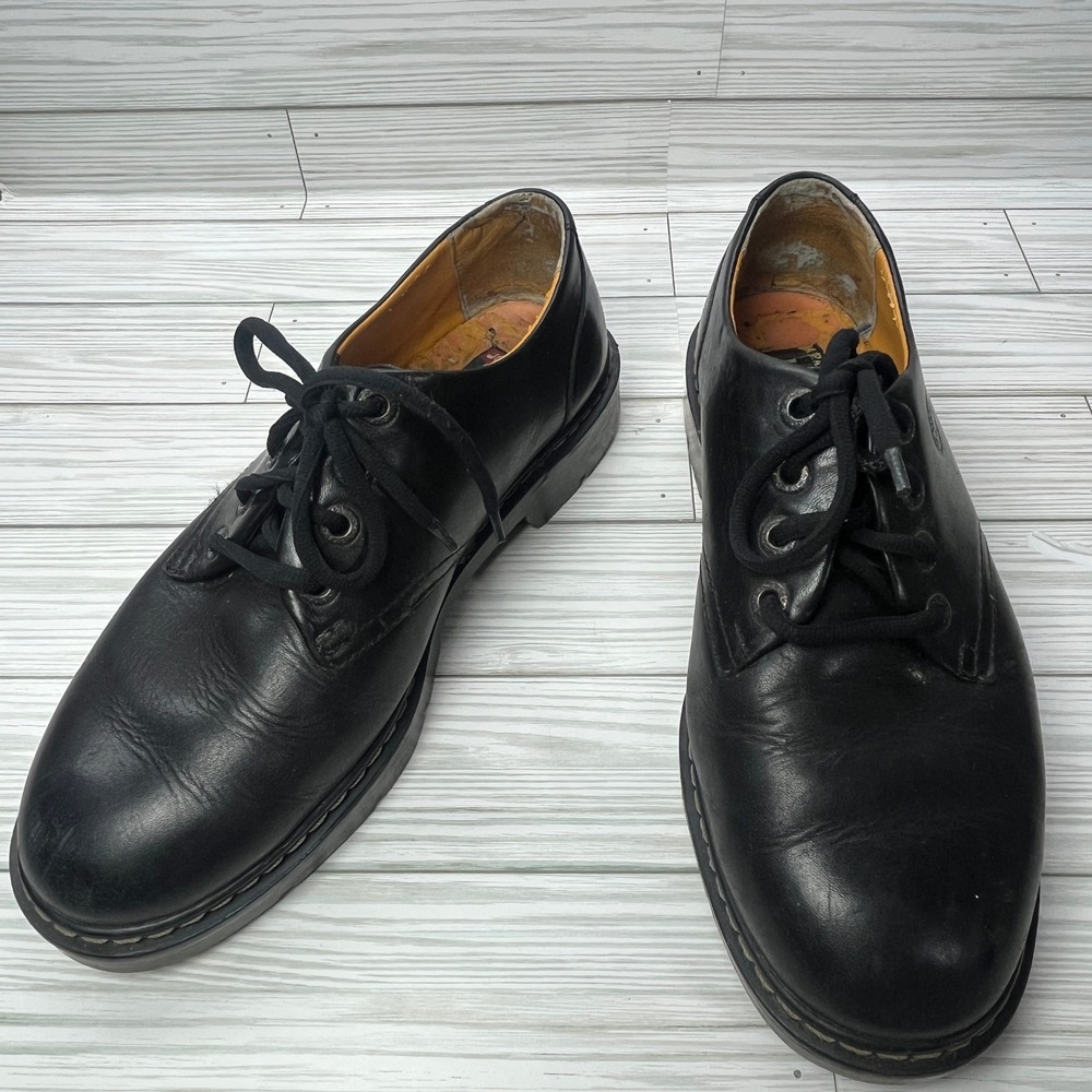 Levis Mens Vintage Black Leather Oxford Shoes Y2K Grunge Lug Sole Dress‎ Shoes
